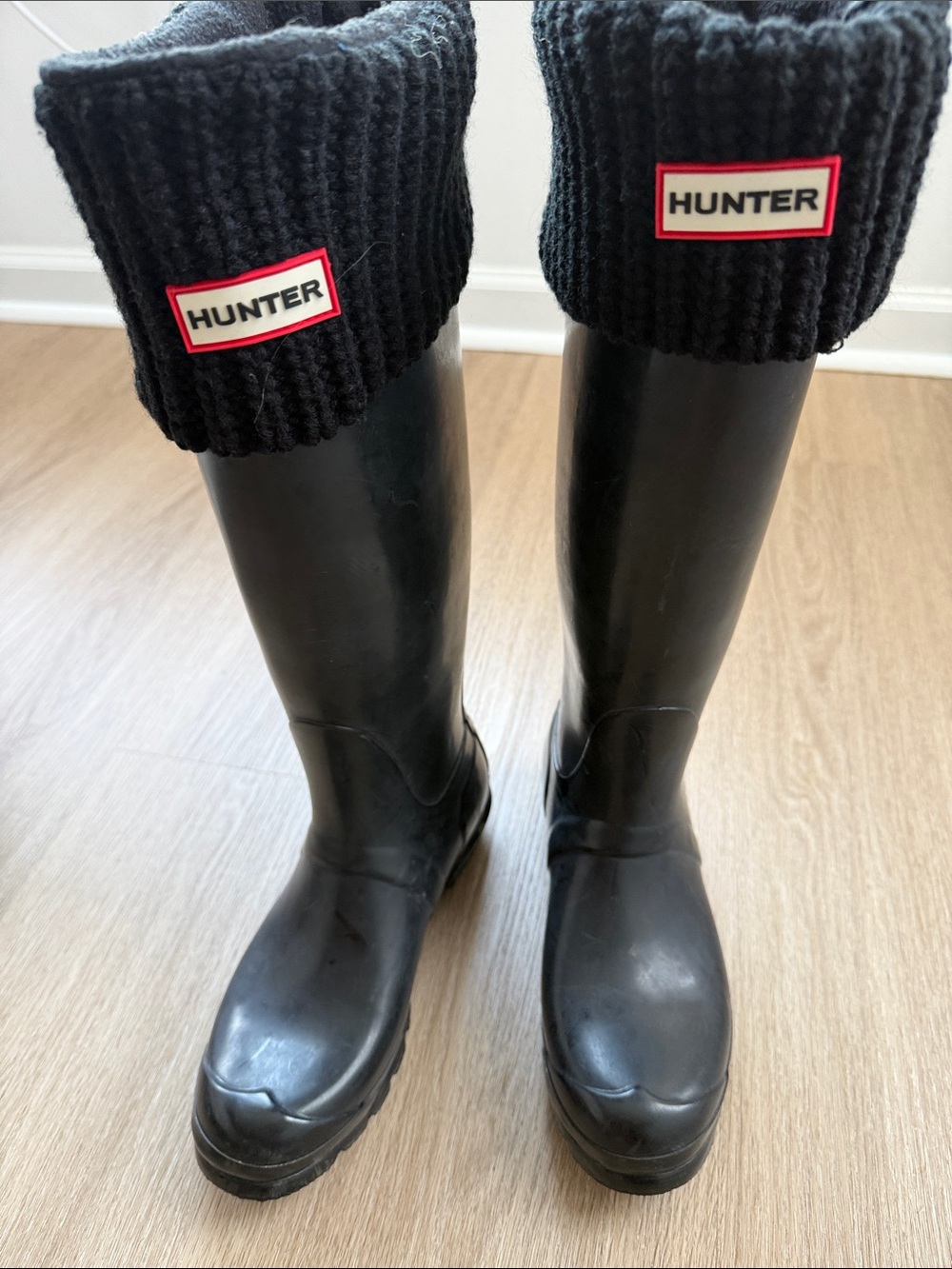 Hunter Original Tall Rain Boots with Genuine Hunter Fleece Boot Socks